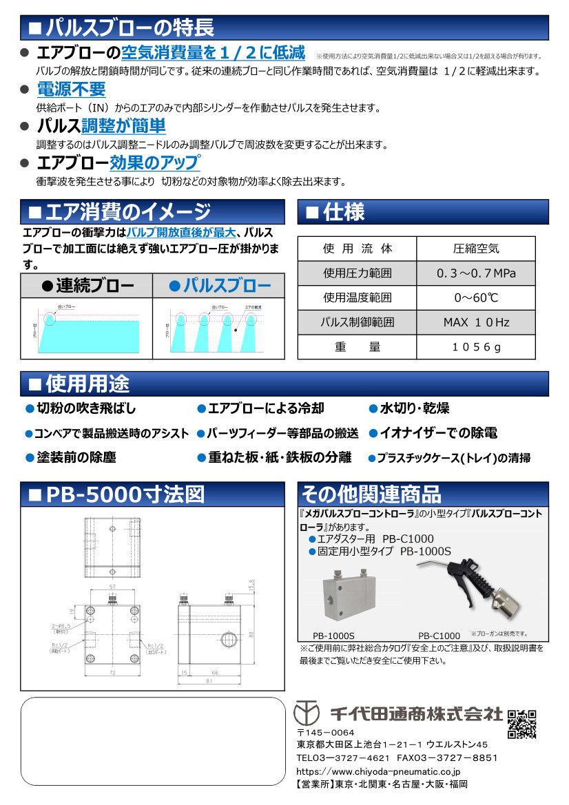 メガパルスブローコントローラ 新発売 | 千代田通商株式会社
